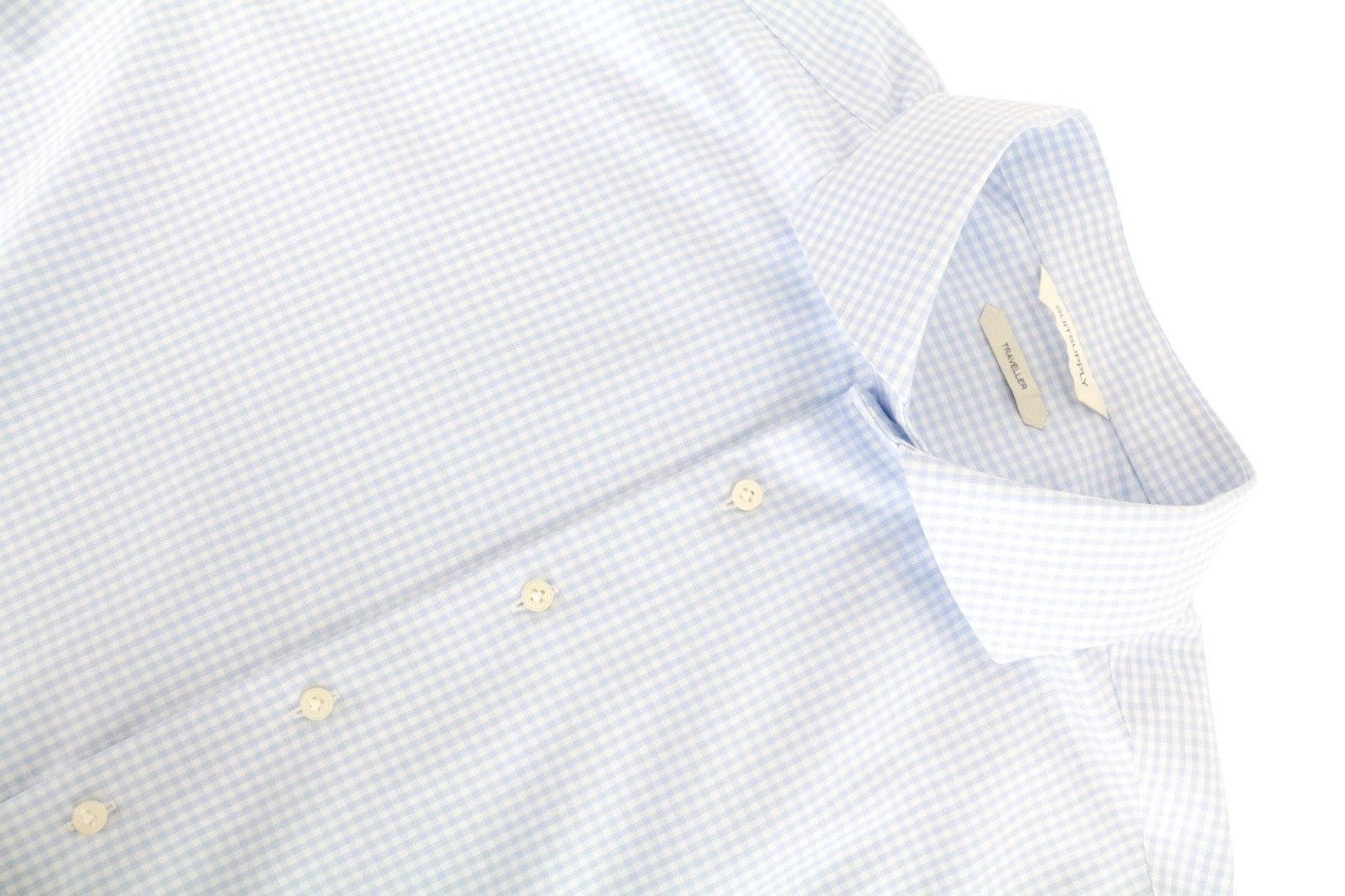 SUITSUPPLY vyriški formalūs marškinėliai 47 mėlyni, ploni, languoti, ilgomis rankovėmis, grynos medvilnės 