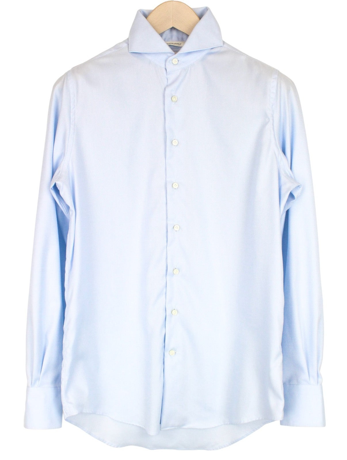 SUITSUPPLY vyriški oficialūs marškiniai 37/14,5 mėlyni itin ploni grynos medvilnės ilgomis rankovėmis 