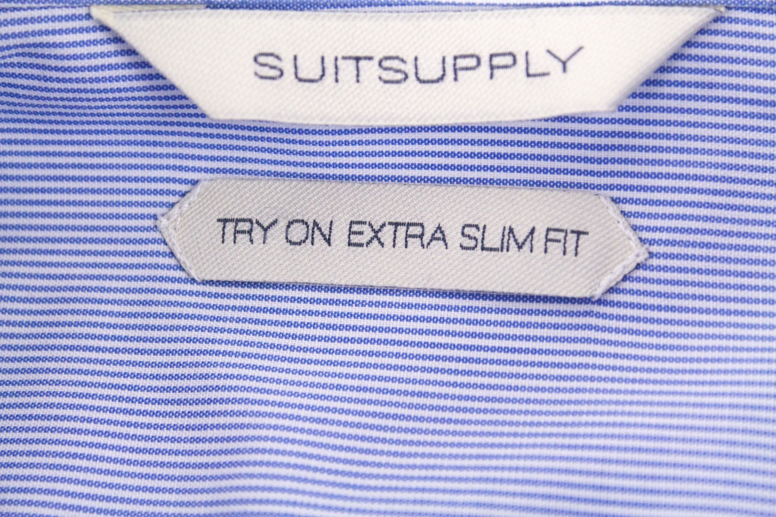 SUITSUPPLY Men's Formal Shirt 42-7/16.5L Blue Striped Pure Cotton Slim Button-Up