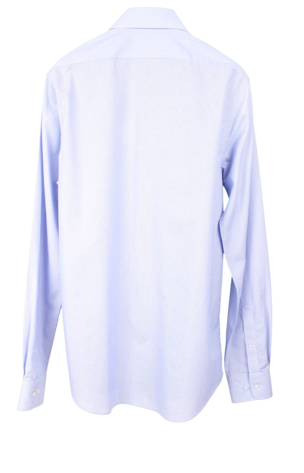 SUITSUPPLY Men's Formal Shirt 42-7/16.5L Blue Striped Pure Cotton Slim Button-Up