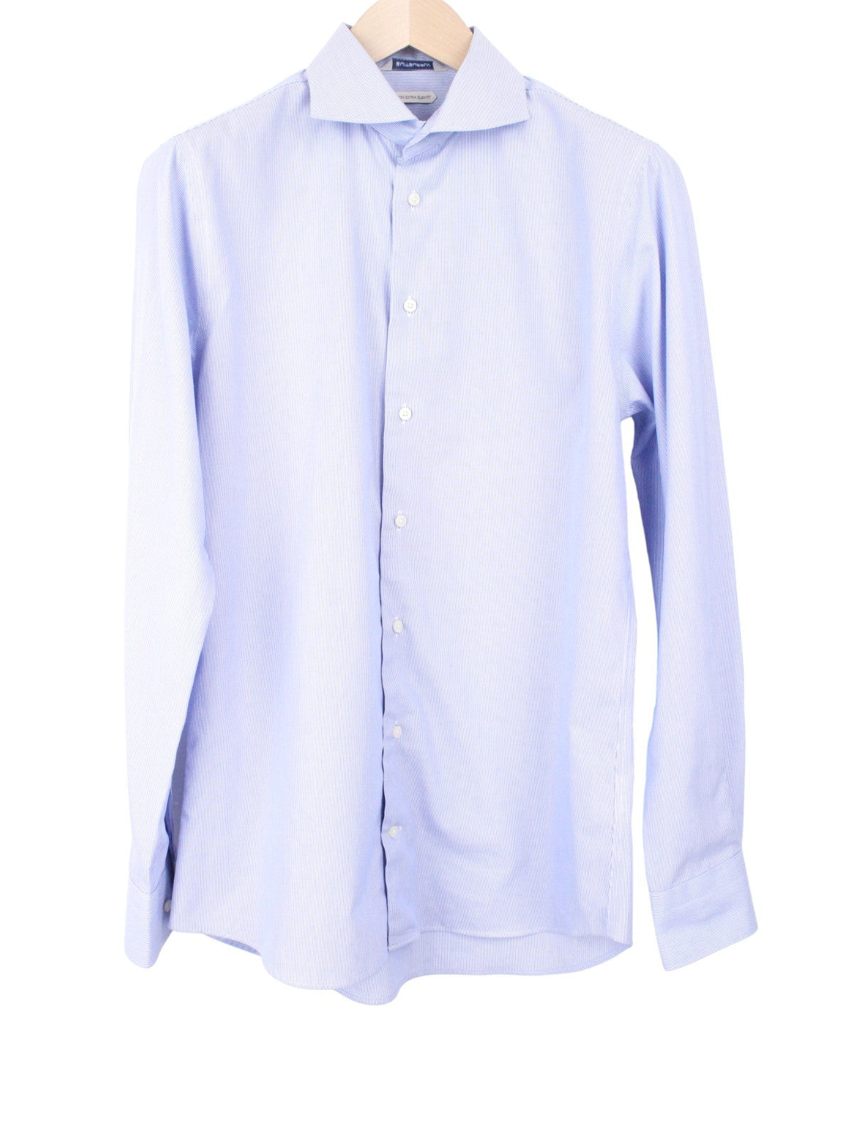 SUITSUPPLY Men's Formal Shirt 40/15.75 Extra Slim Cotton Blue Long Sleeve