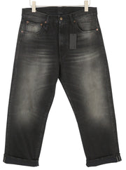 R13 Cuffed X-BF moteriški džinsai su rankogaliais, 30 Phantom Selvedge, juodi, riboto leidimo, išblukę, FW25 