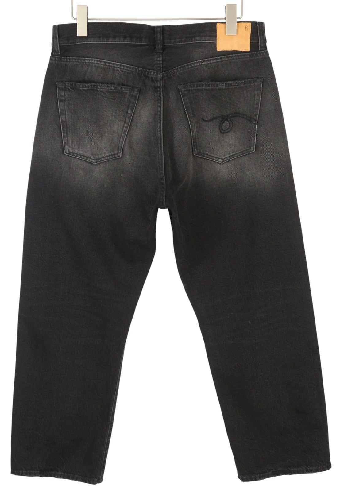 R13 Cuffed X-BF moteriški džinsai su rankogaliais, 30 Phantom Selvedge, juodi, riboto leidimo, išblukę, FW25 