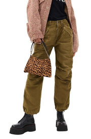 R13 kulkšnies karinės moteriškos kelnės 28 alyvuogių spalvos dažytos krovininės kelnės su užtrauktuku FW25 RRP1199 