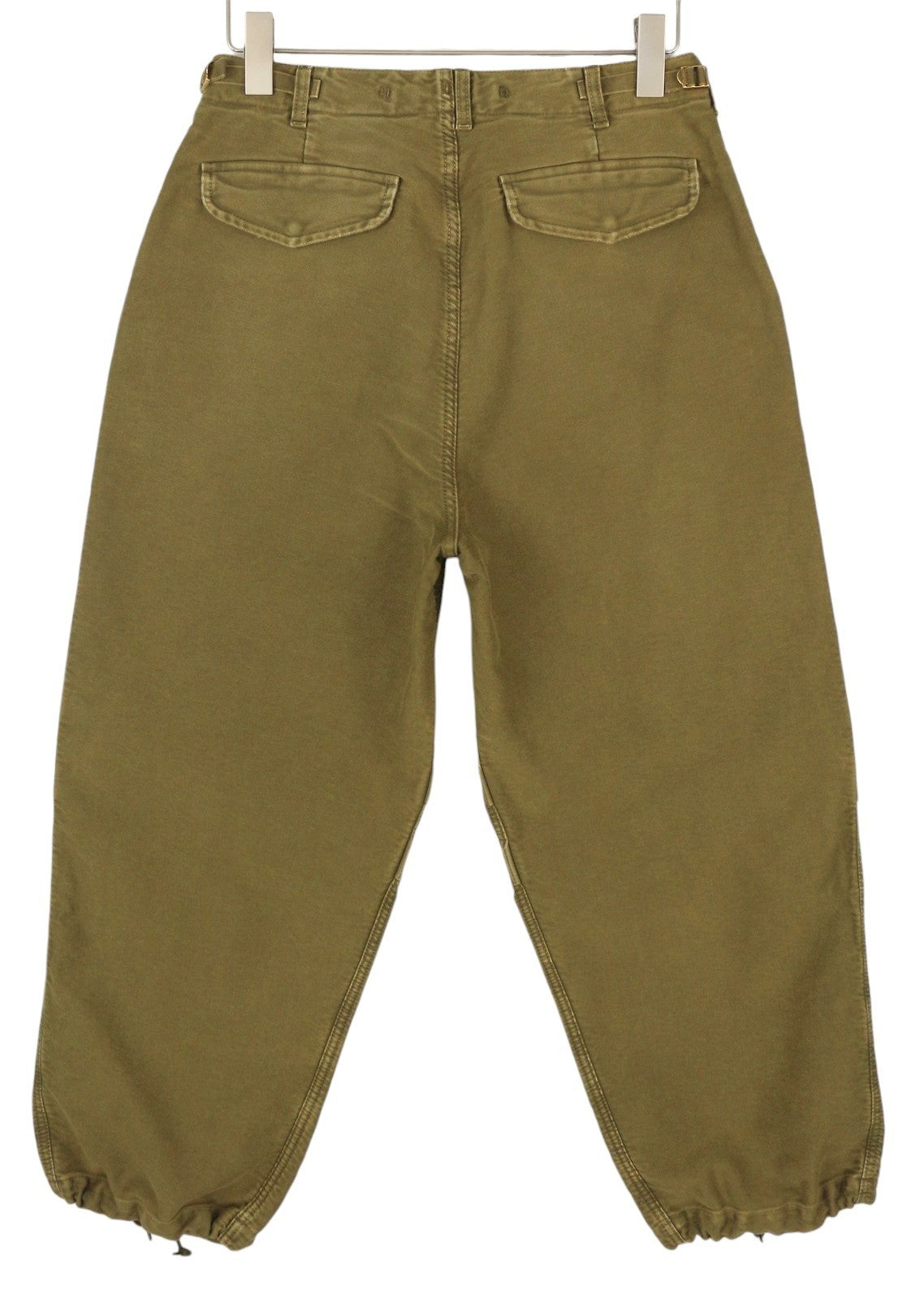 R13 kulkšnies karinės moteriškos kelnės 28 alyvuogių spalvos dažytos krovininės kelnės su užtrauktuku FW25 RRP1199 