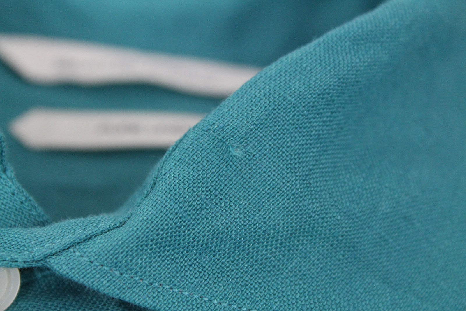 SUITSUPPLY vyriški oficialūs marškinėliai 35/36/13.5/14 žalios lininės plonos ilgos rankovės 