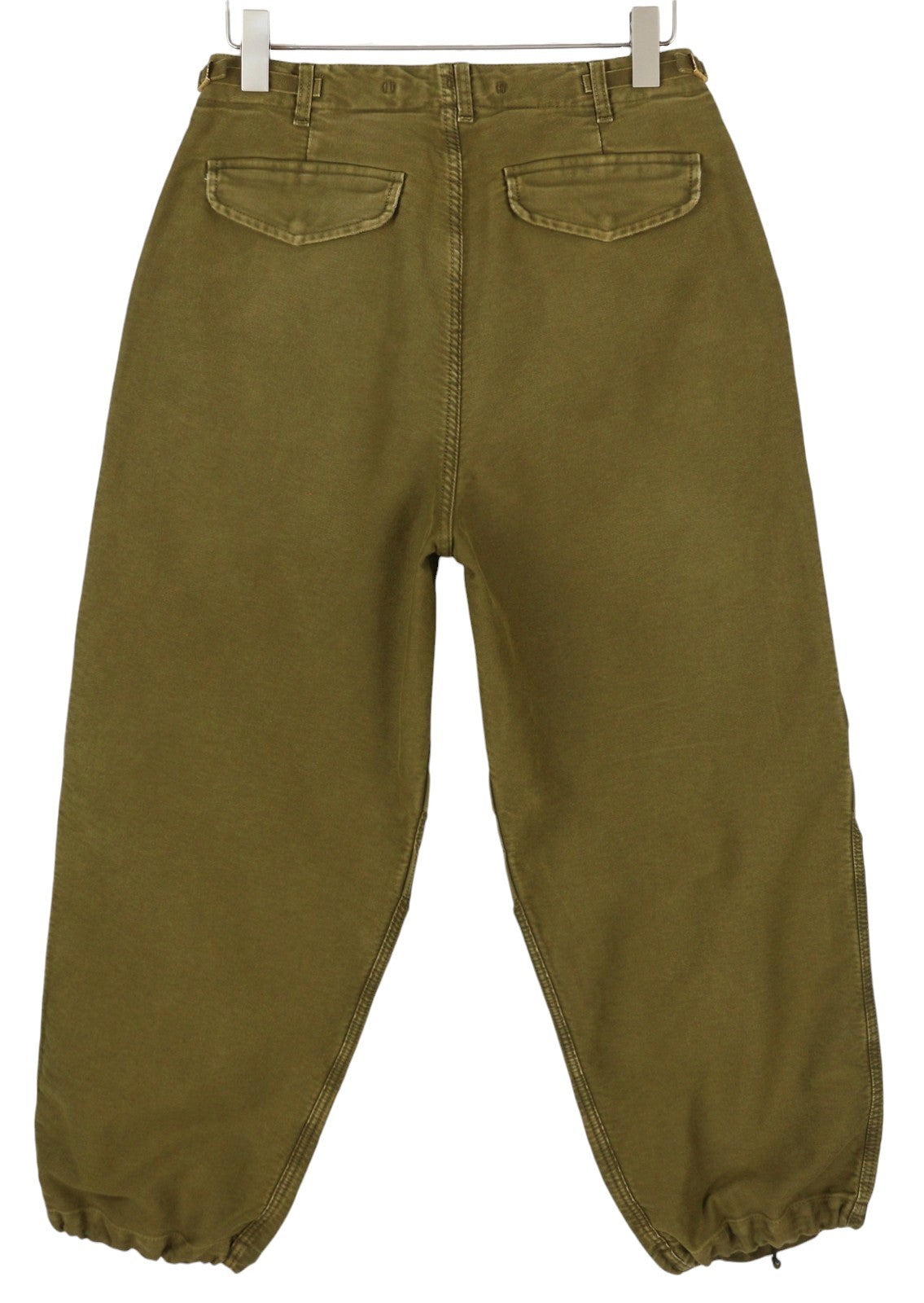 R13 moteriškos kelnės iki kulkšnių, 28, alyvuogių spalvos, dažyta moleskine, FW25, RRP1199 