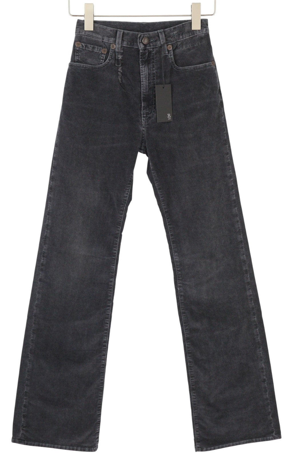 R13 Jane moteriškos kelnės 24 Obsidian tamprios virvelės plataus kirpimo, užtrauktuku, FW25 RRP699 