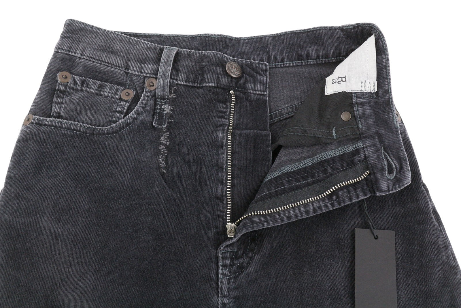 R13 Jane moteriškos kelnės 24 Obsidian tamprios virvelės plataus kirpimo, užtrauktuku, FW25 RRP699 