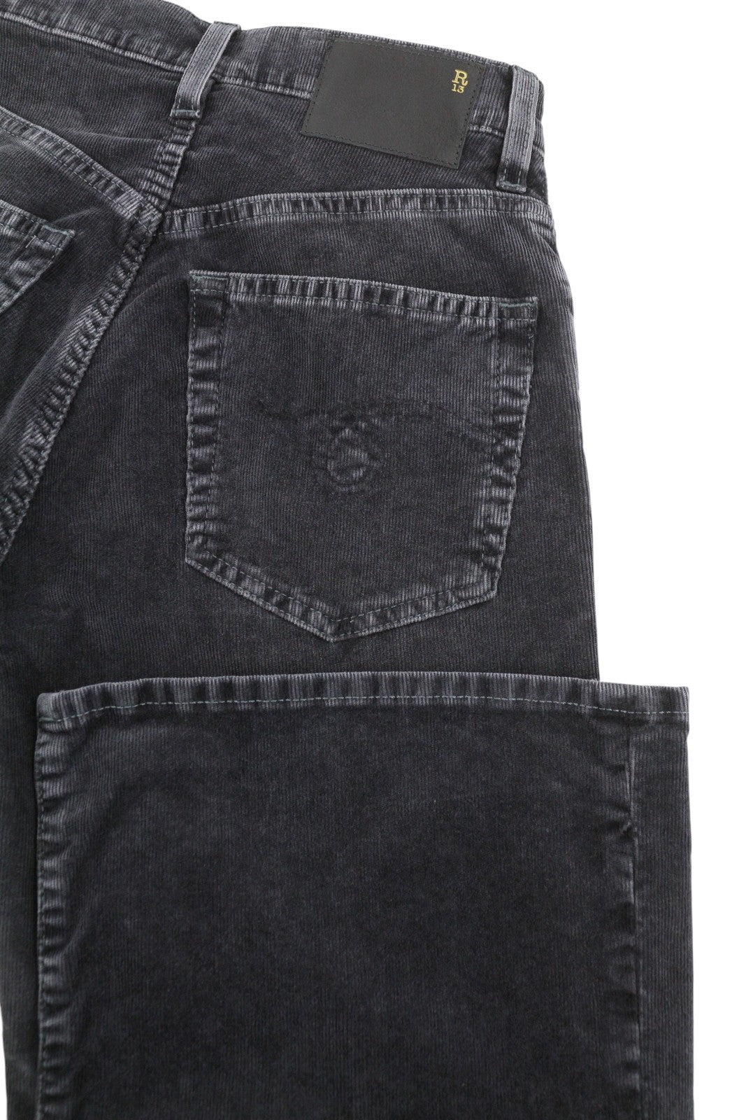 R13 Jane moteriškos kelnės 24 Obsidian tamprios virvelės plataus kirpimo, užtrauktuku, FW25 RRP699 