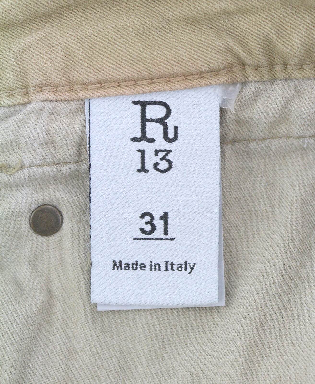 R13 Boy Straight Women Jeans 31 Pebble Stretch Faded Cropped Ankle Length Zip