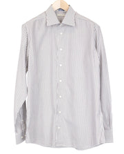 „SUITSUPPLY“ vyriški formalūs marškinėliai, 41/16, „Traveller Slim Fit“, rudi dryžuoti melanžo spalvos 