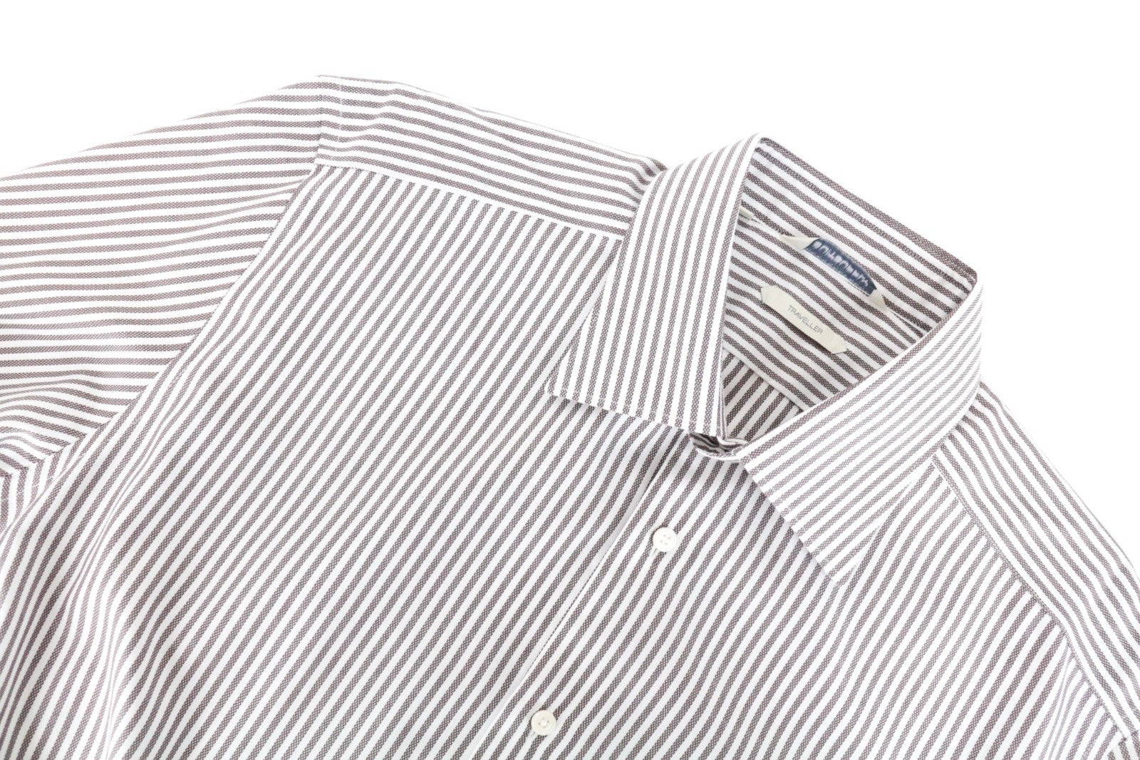 „SUITSUPPLY“ vyriški formalūs marškinėliai, 41/16, „Traveller Slim Fit“, rudi dryžuoti melanžo spalvos 