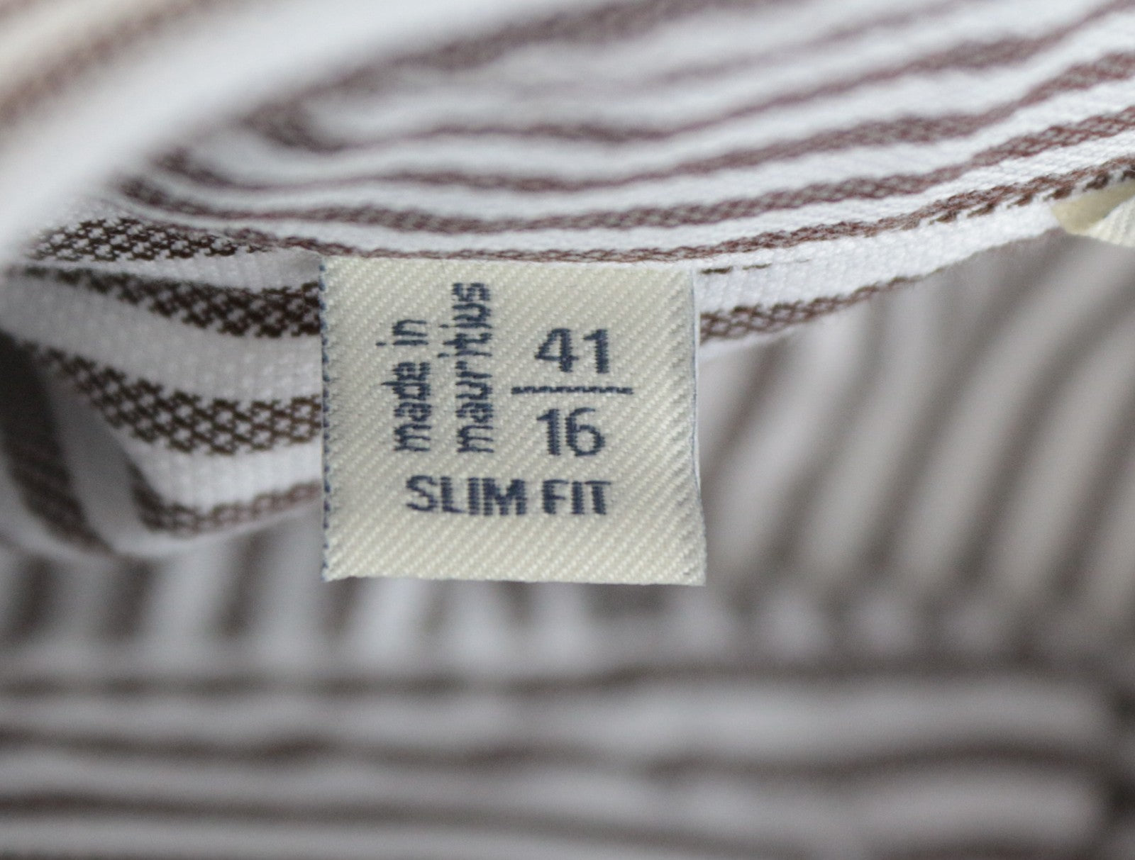 „SUITSUPPLY“ vyriški formalūs marškinėliai, 41/16, „Traveller Slim Fit“, rudi dryžuoti melanžo spalvos 