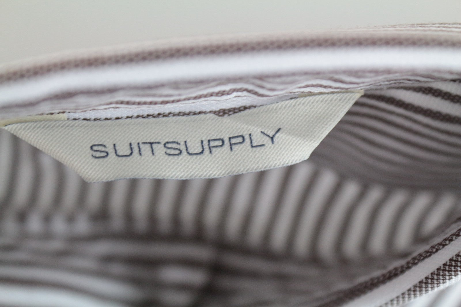 „SUITSUPPLY“ vyriški formalūs marškinėliai, 41/16, „Traveller Slim Fit“, rudi dryžuoti melanžo spalvos 