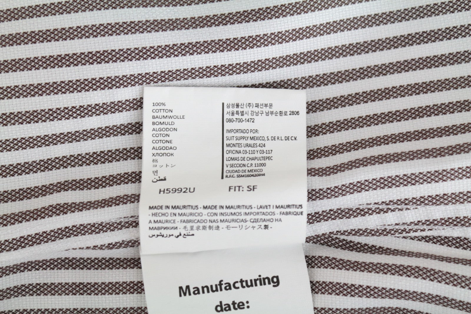 „SUITSUPPLY“ vyriški formalūs marškinėliai, 41/16, „Traveller Slim Fit“, rudi dryžuoti melanžo spalvos 