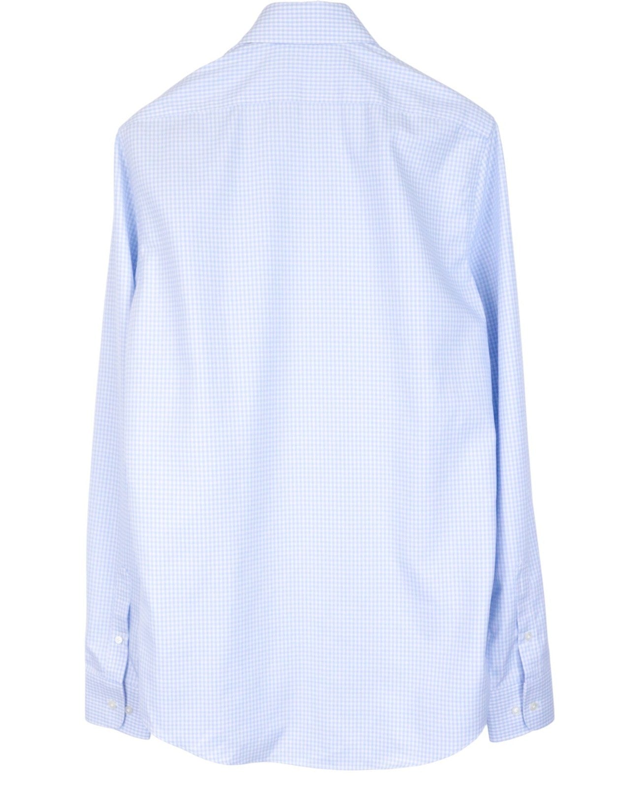 SUITSUPPLY vyriški oficialūs marškinėliai 40 l „Traveller Slim“ mėlyni languoti melanžo rašto marškiniai 