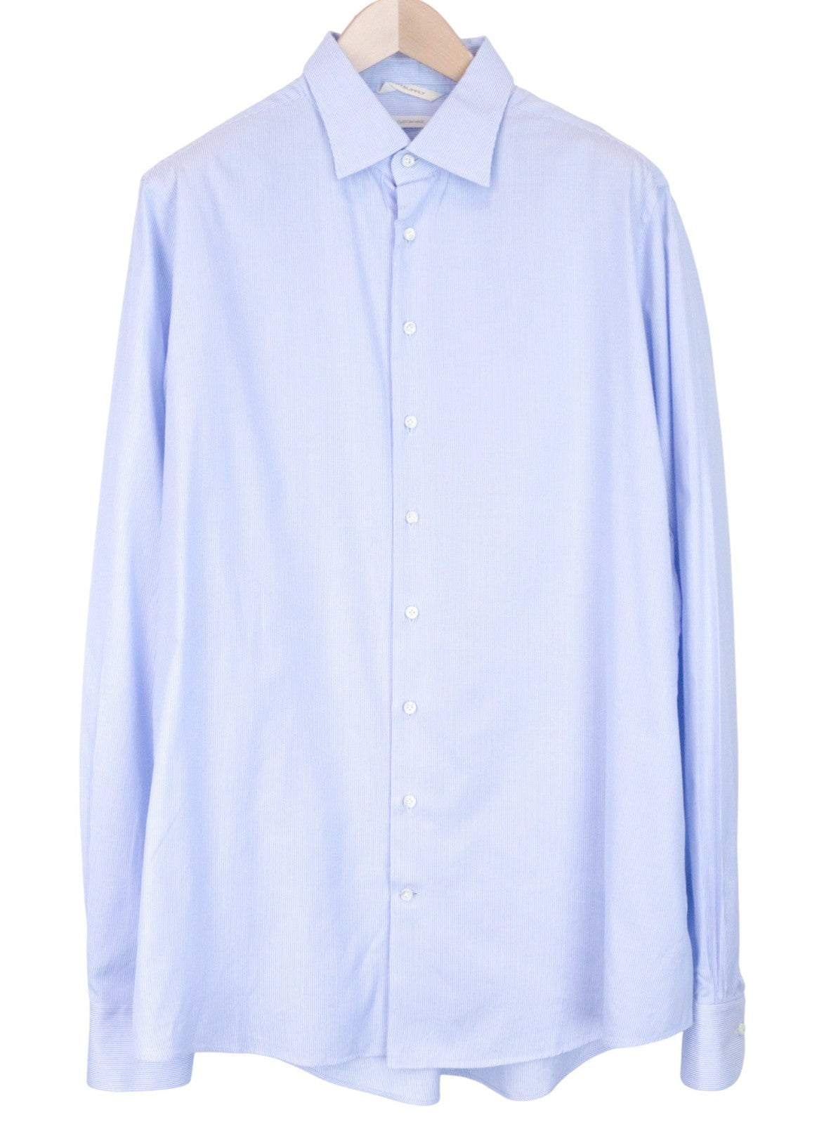 SUITSUPPLY Men's Formal Shirt 43L/17L Slim Fit Striped Light Blue Melange