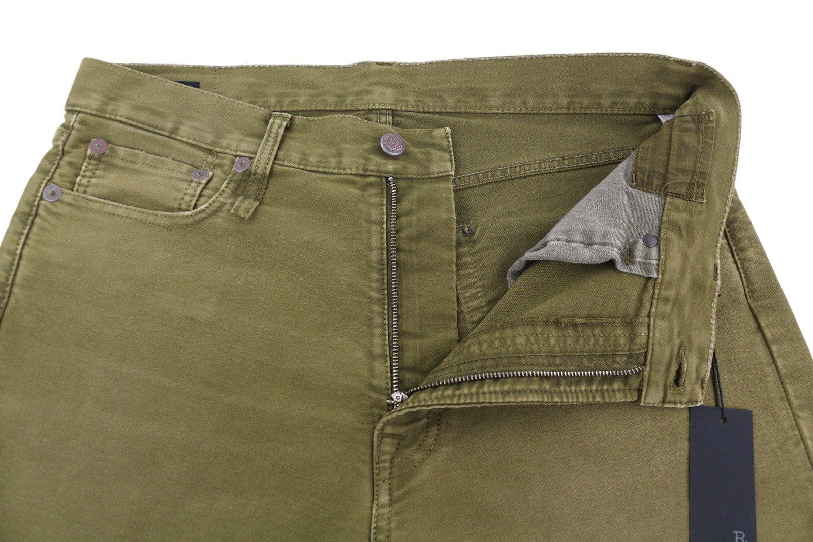 R13 Boyfriend moteriškos kelnės, 30 alyvuogių spalvos, dažytos moleskino spalvos, iki kulkšnių, išblukintos, FW25 