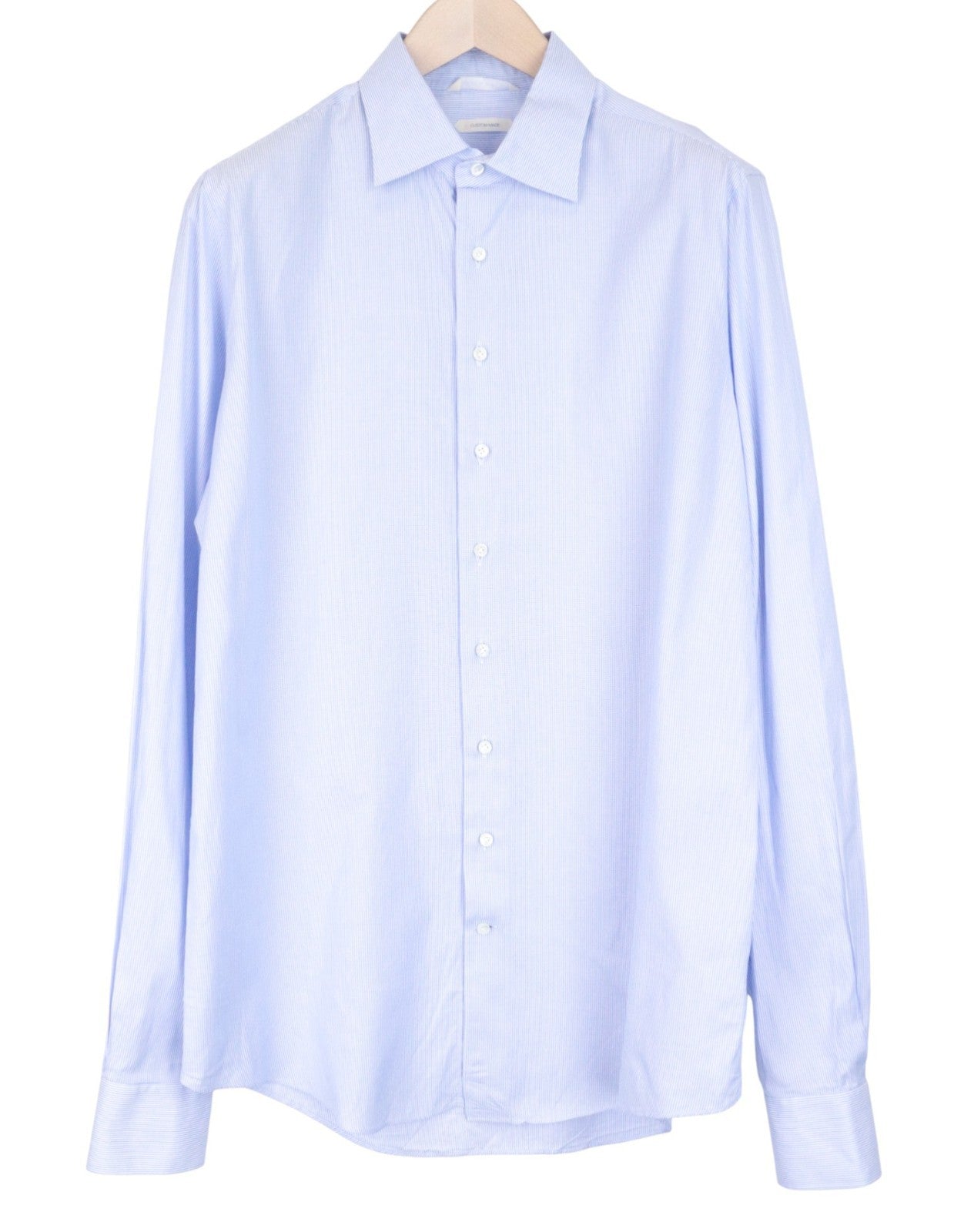 SUITSUPPLY Men's Formal Shirt 41L/16L Slim Striped Light Blue Melange