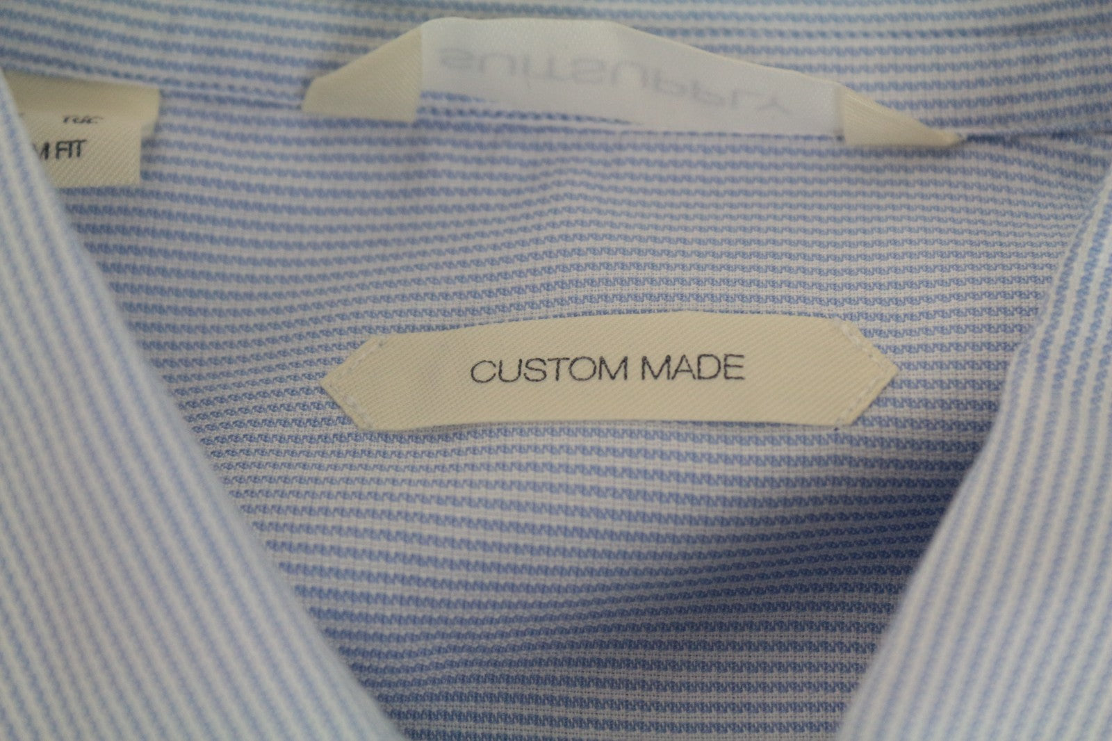 SUITSUPPLY Men's Formal Shirt 41L/16L Slim Striped Light Blue Melange