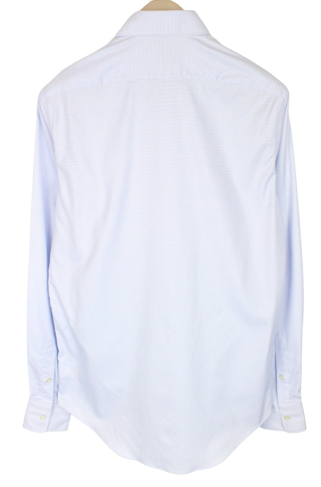 SUITSUPPLY vyriški oficialūs marškiniai ~S ploni šviesiai mėlyni melanžo medvilniniai marškiniai su iškirpte apykakle 