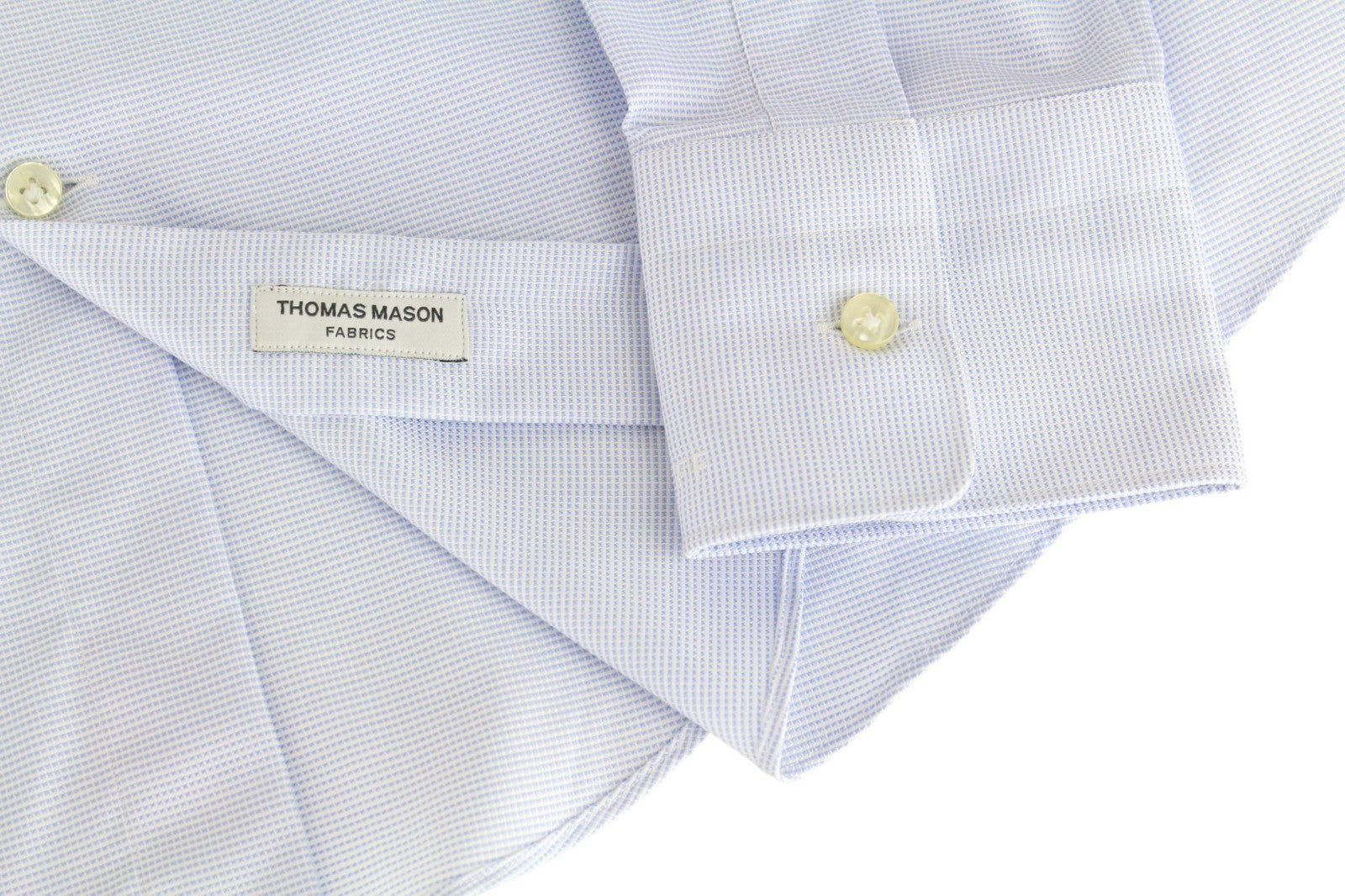 SUITSUPPLY vyriški oficialūs marškiniai ~S ploni šviesiai mėlyni melanžo medvilniniai marškiniai su iškirpte apykakle 