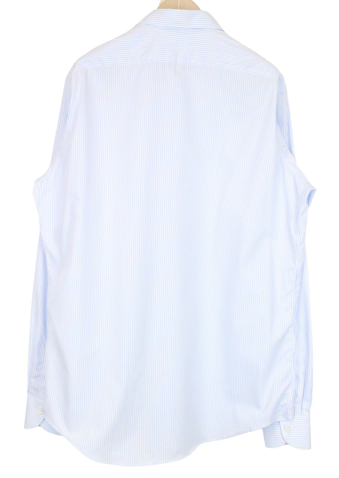 SUITSUPPLY Men's Formal Shirt 45L/17.75L Slim Fit Blue Striped Cotton Melange