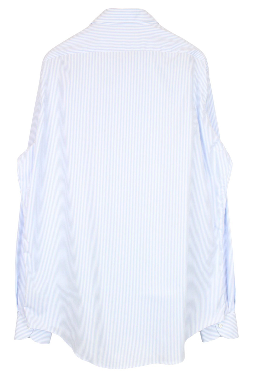 SUITSUPPLY Men's Formal Shirt 47L/18.5L Slim Blue Cotton Melange Striped Fit