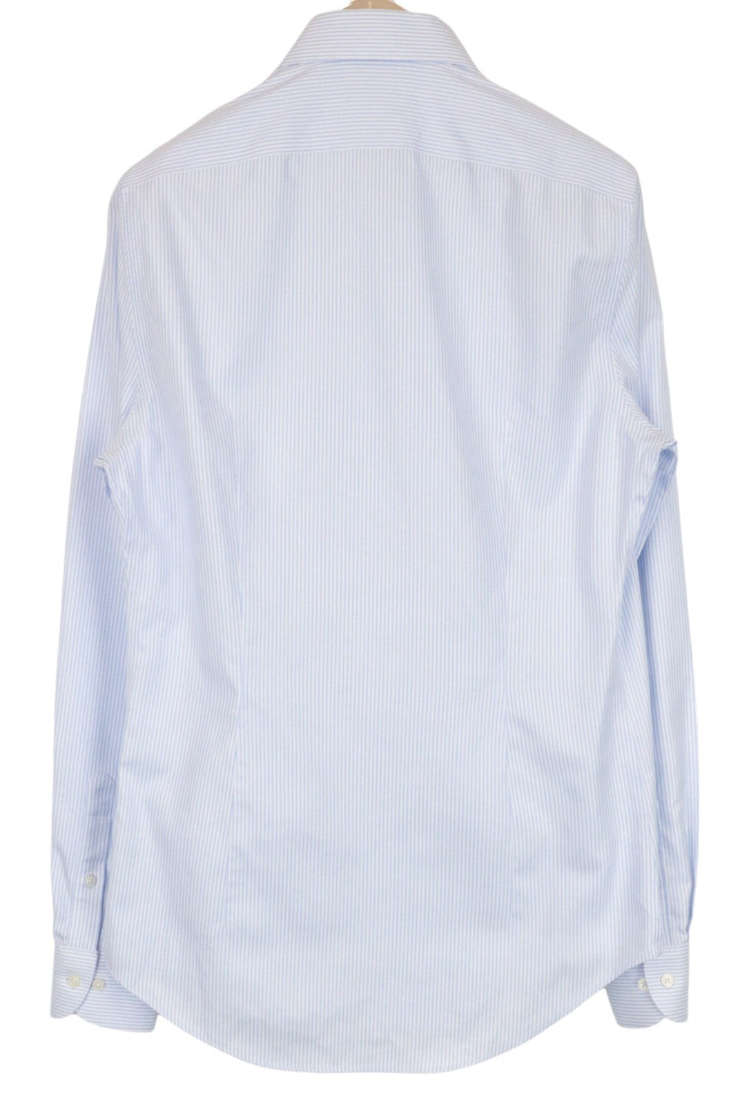 SUITSUPPLY vyriški formalūs marškinėliai 40L/15.75L dryžuoti mėlyni medvilniniai ypač ploni klasikinio kirpimo marškinėliai 