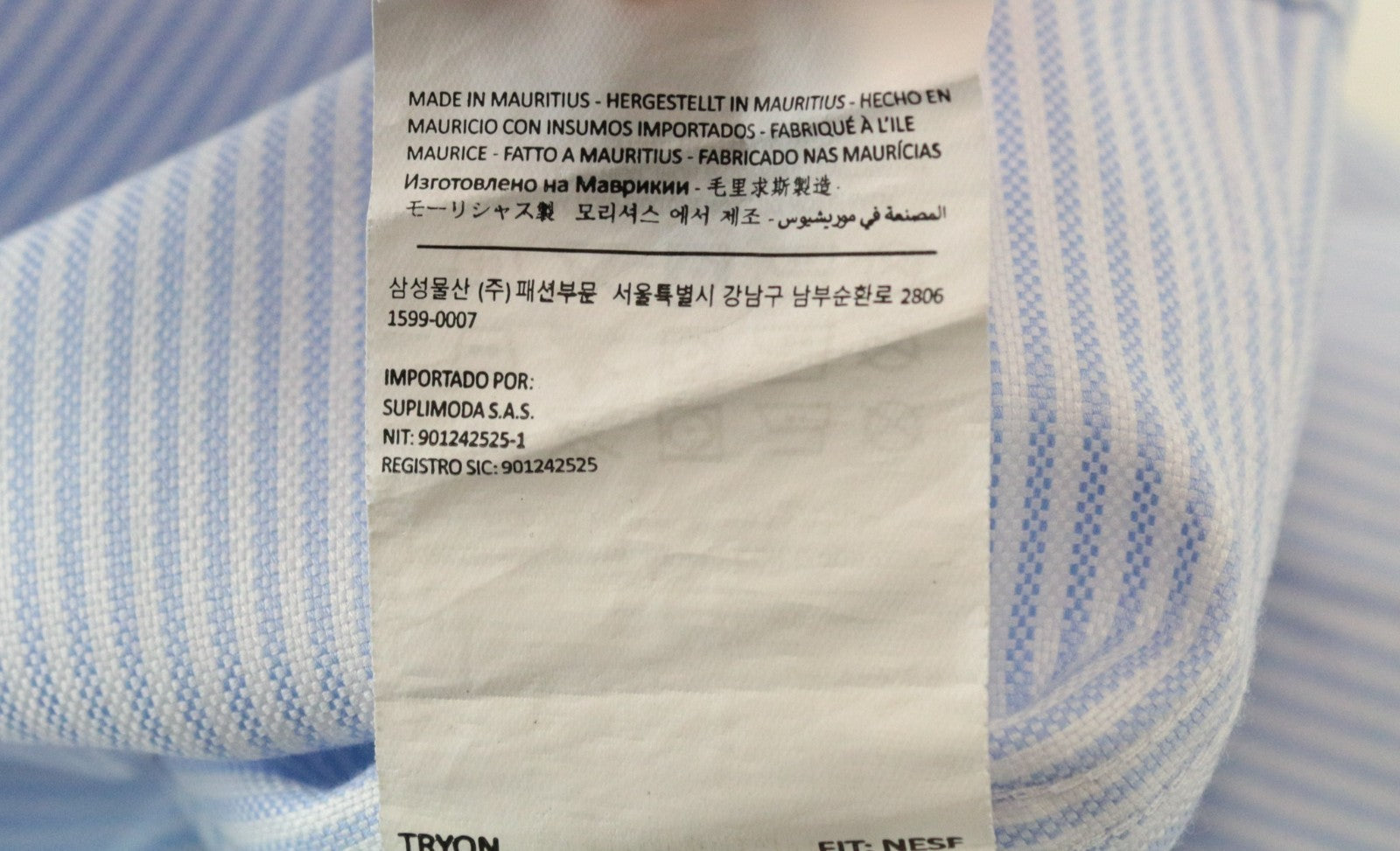 SUITSUPPLY vyriški formalūs marškinėliai 40L/15.75L dryžuoti mėlyni medvilniniai ypač ploni klasikinio kirpimo marškinėliai 