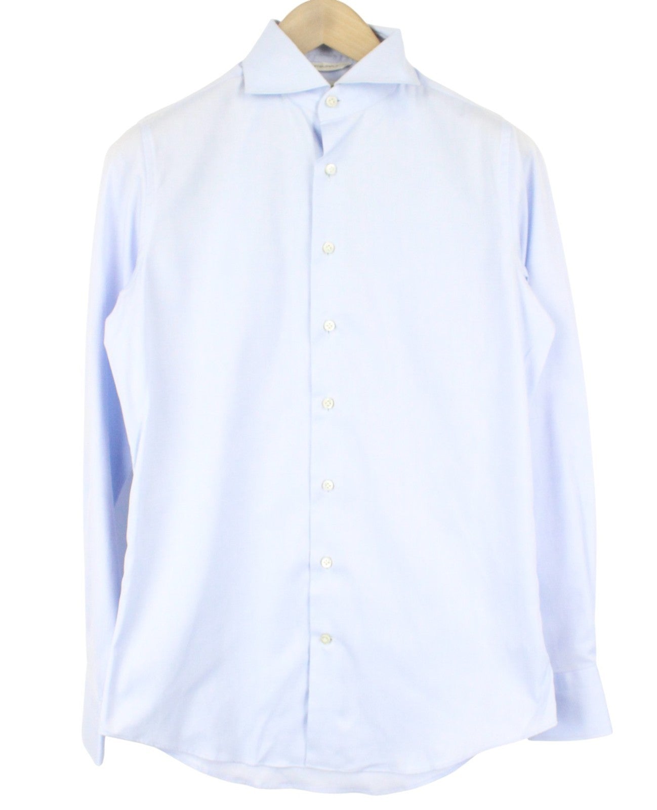 SUITSUPPLY Men's Formal Shirt 37/14.5 Blue Pure Cotton Cutaway Collar Extra Slim