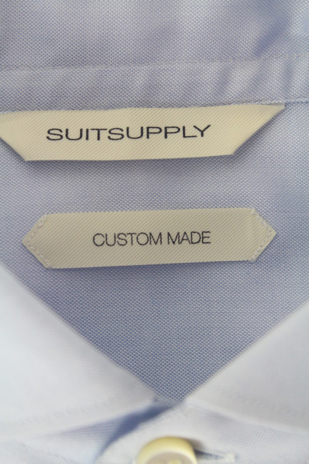 SUITSUPPLY Men's Formal Shirt 37/14.5 Blue Pure Cotton Cutaway Collar Extra Slim