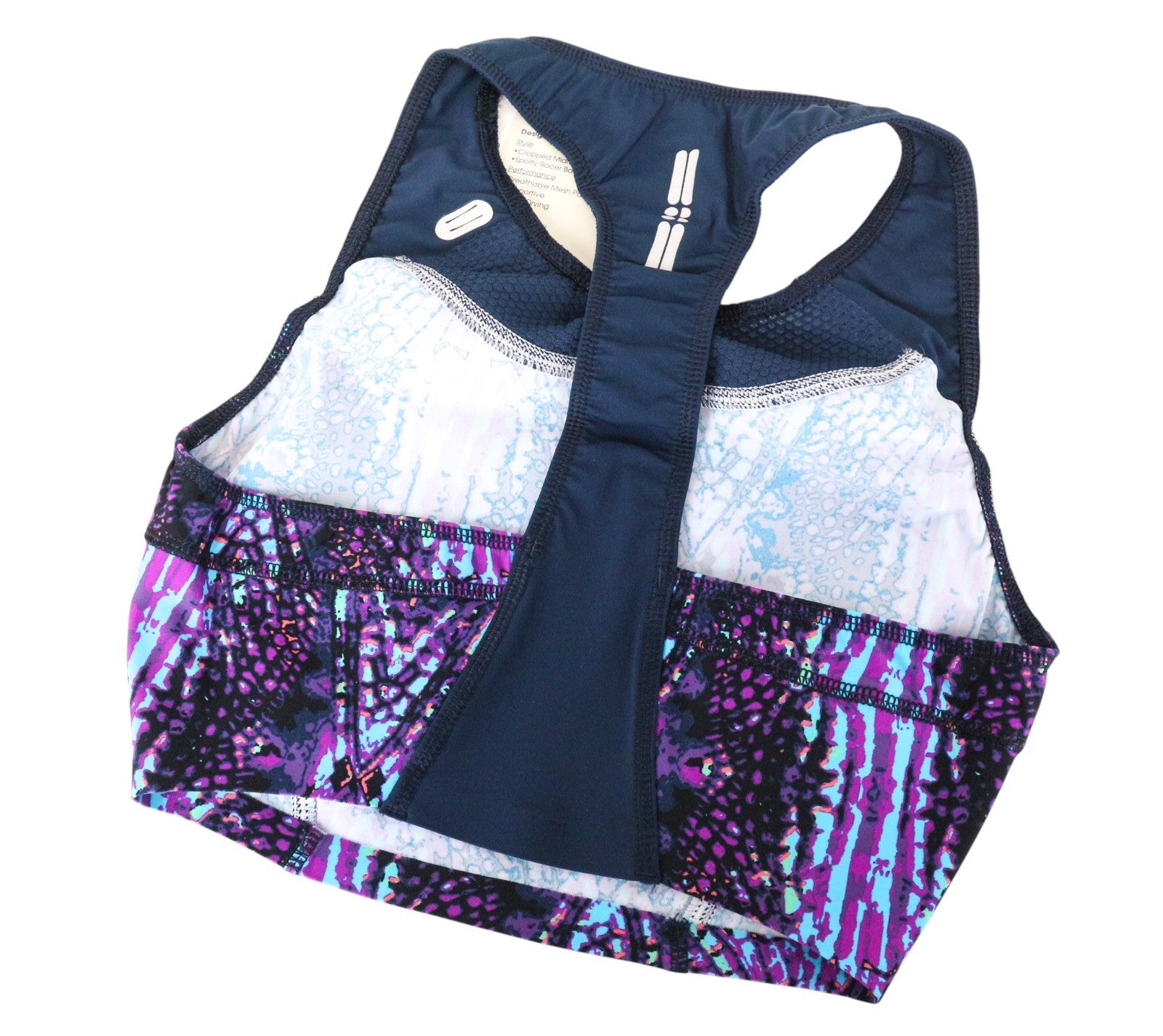 SWEATY BETTY Run Tank Women's Bra 2XS Purple Mesh Cropped Stretch Active