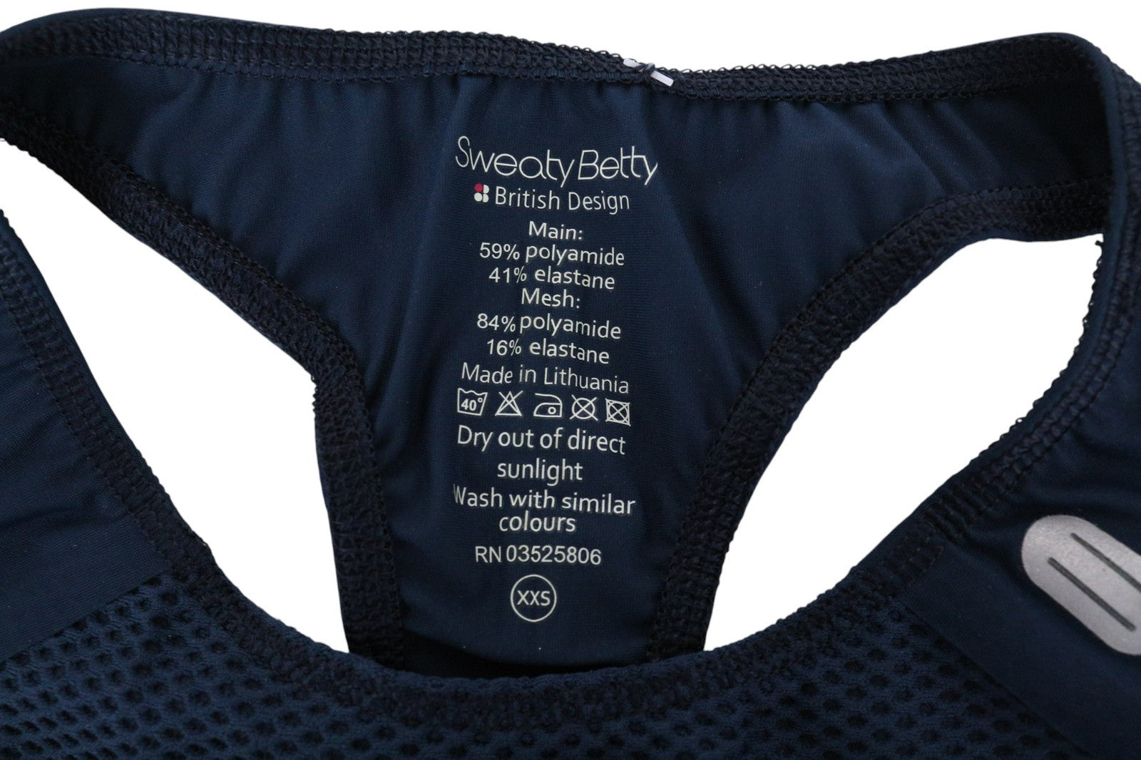 SWEATY BETTY Run Tank Women's Bra 2XS Purple Mesh Cropped Stretch Active