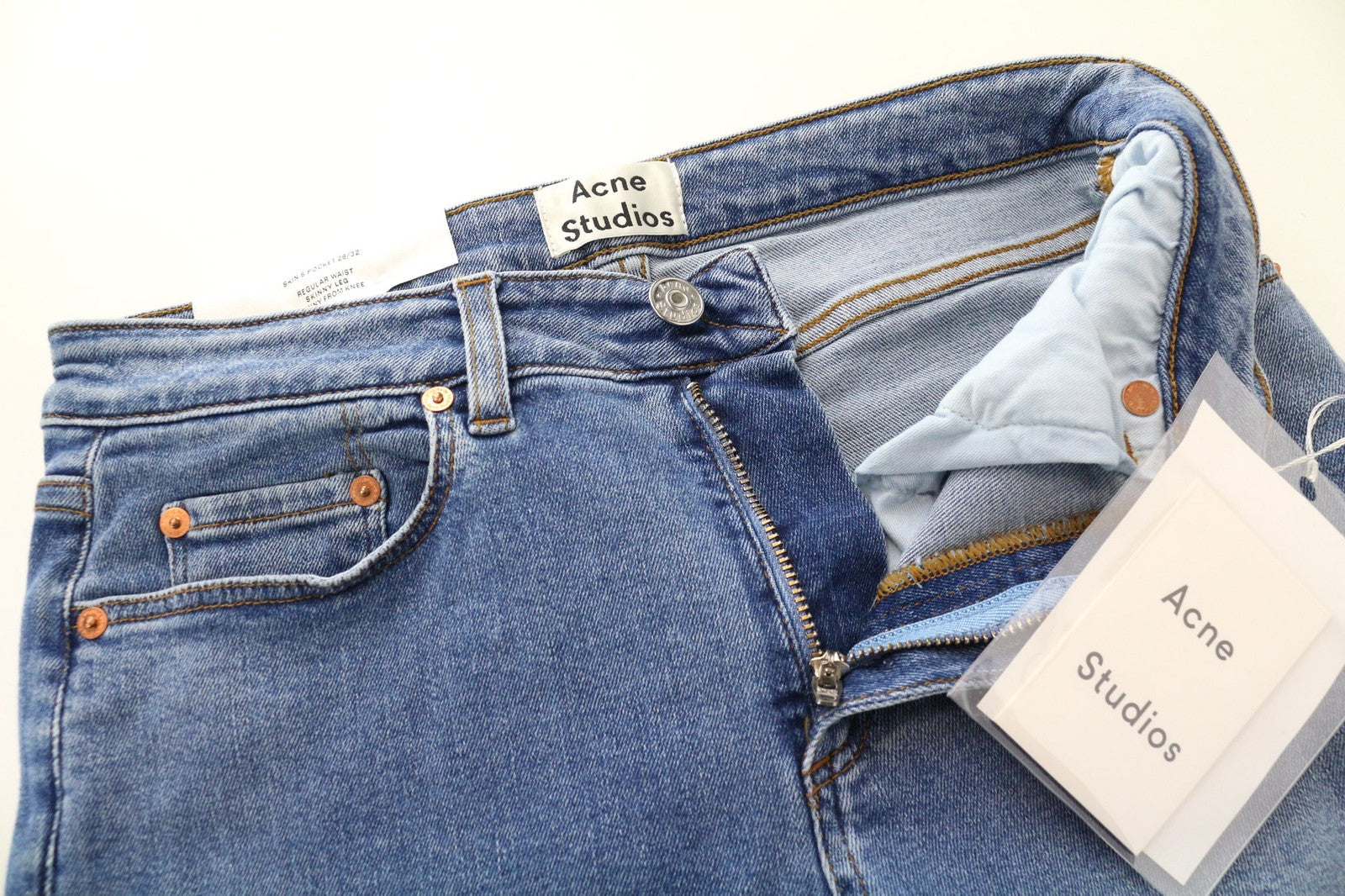 ACNE STUDIOS Women's Jeans W28 L32 Skinny Blue Stretch Denim 5-Pocket Wash