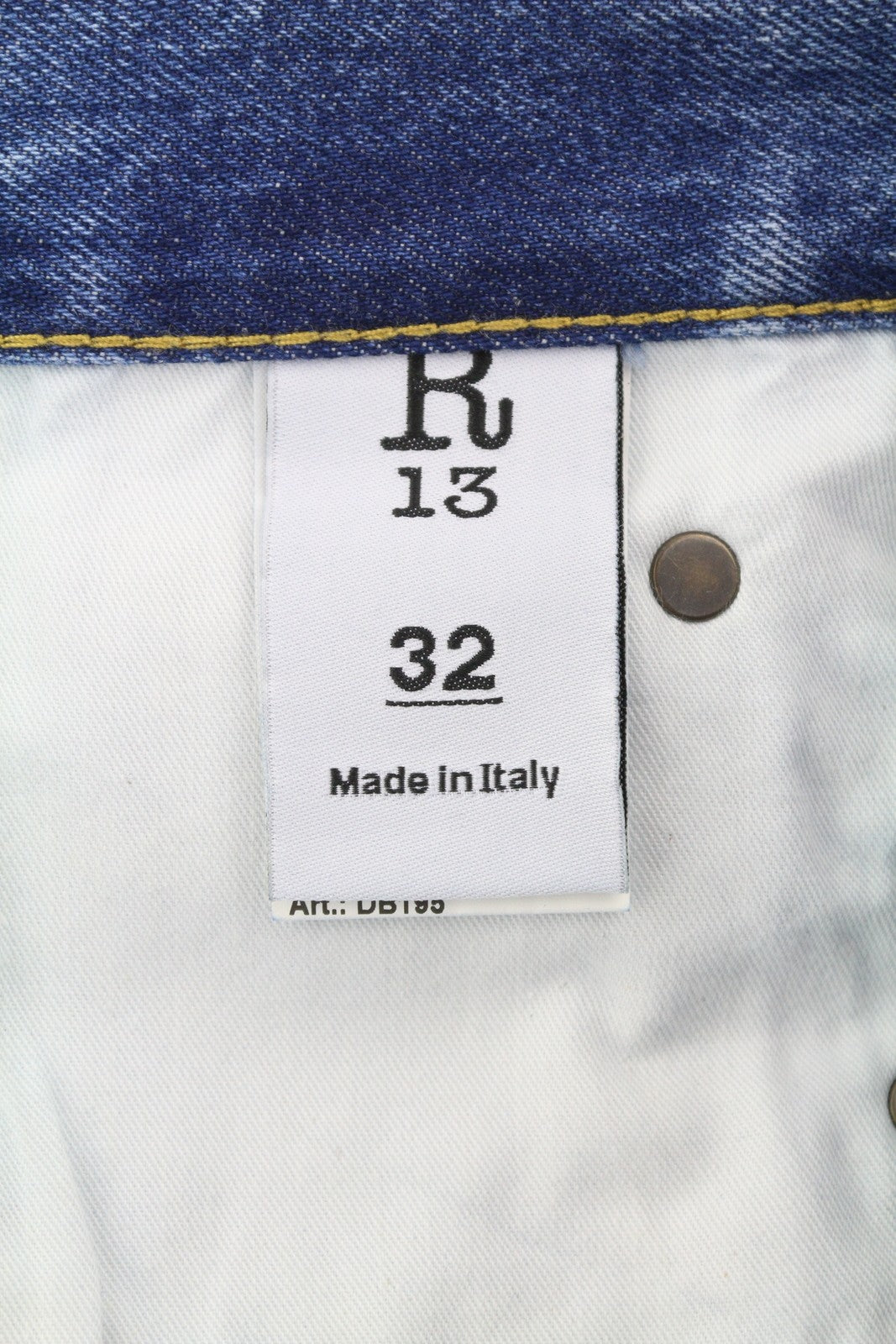 R13 Cuffed X-BF moteriški džinsai su rankogaliais, 32 Jasper Straight ūsai, išblukusi mėlyna spalva, užtrauktukas, FW25 