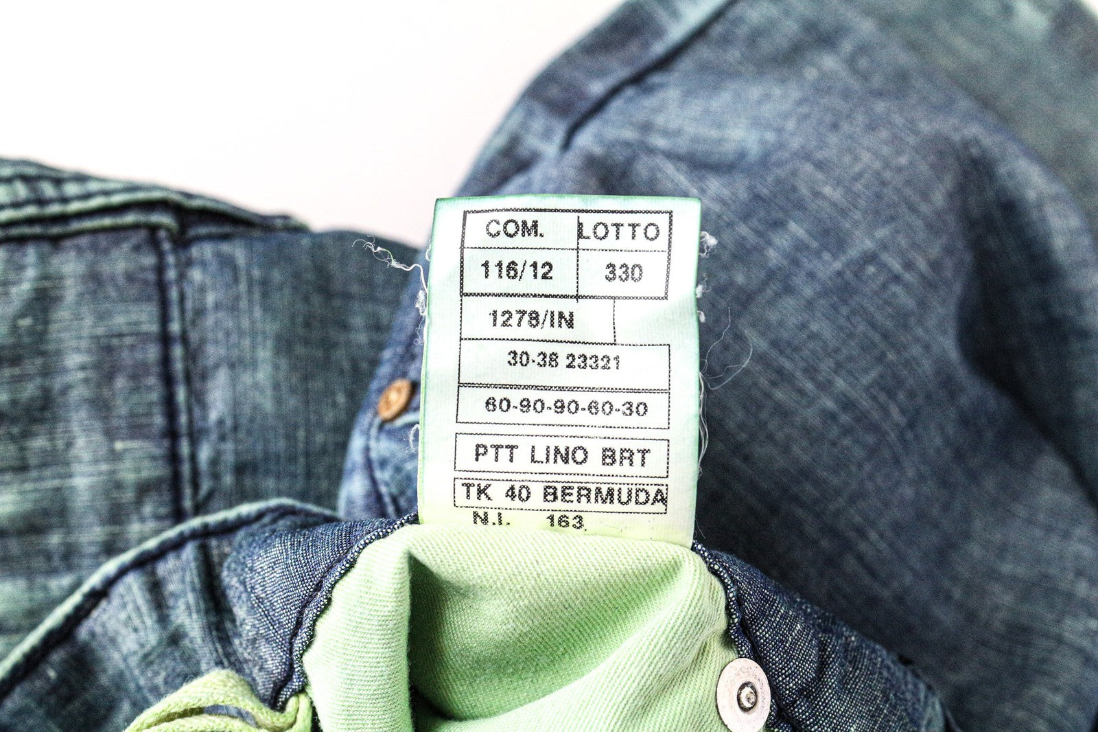 TAKESHY KUROSAWA TK 40 Men's Shorts W34 Blue Green Cotton Blend Bermuda