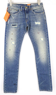 GOOD GENES Women's Jeans W26 Slim Ripped Wash Blue Pure Cotton Distressed