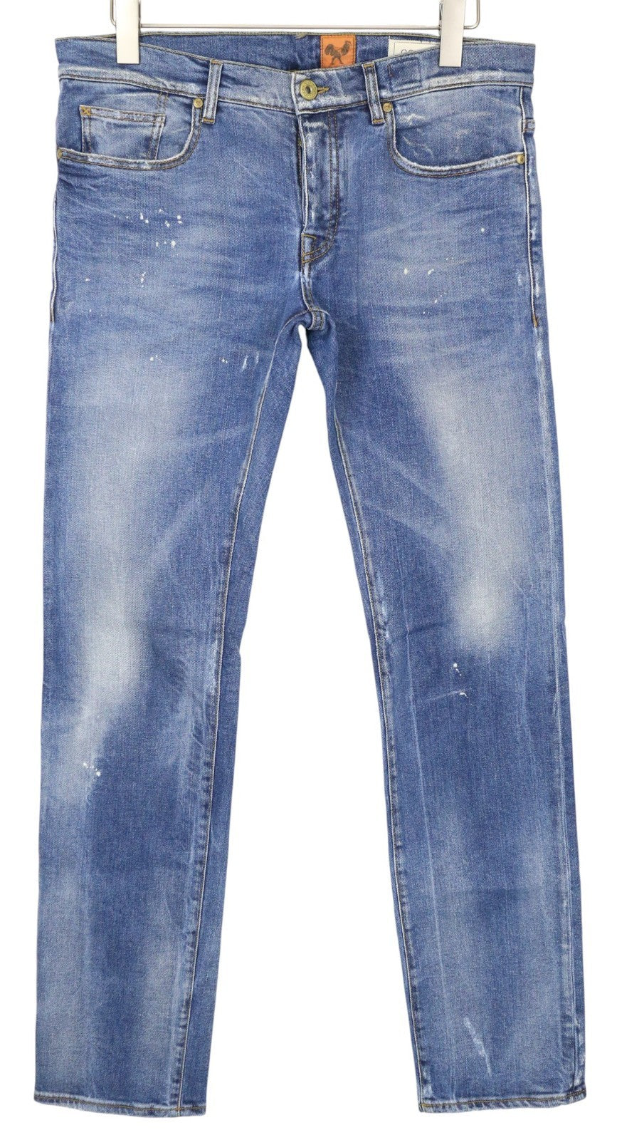 GOOD GENES Men's Slim Jeans W32 L34 Painted Wash Blue Stretch Cotton Pants