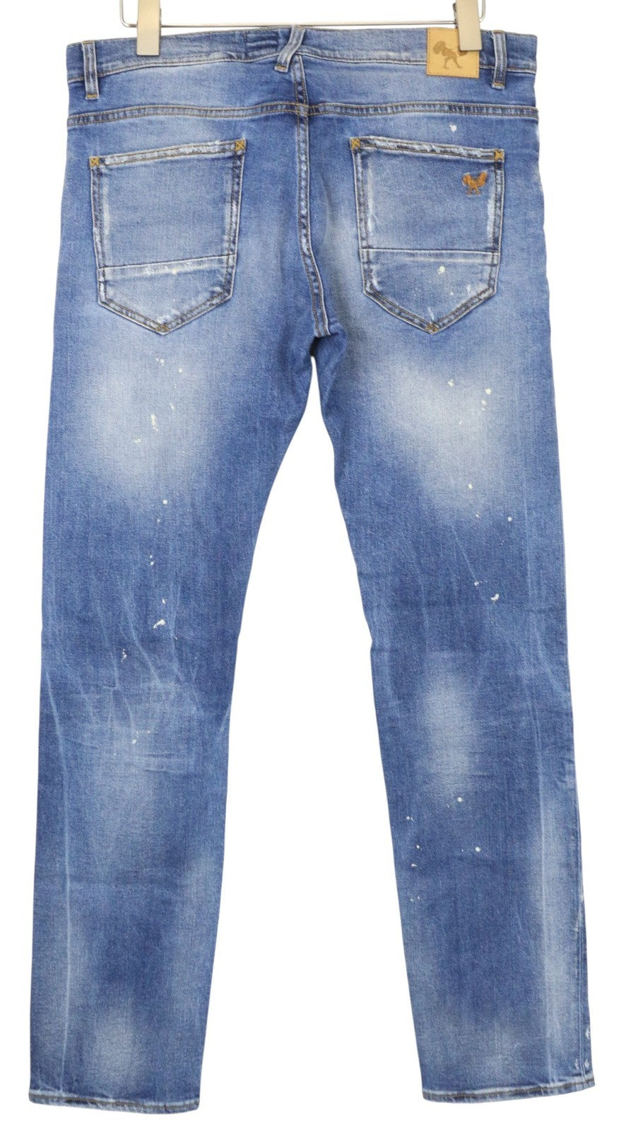 GOOD GENES Men's Slim Jeans W32 L34 Painted Wash Blue Stretch Cotton Pants