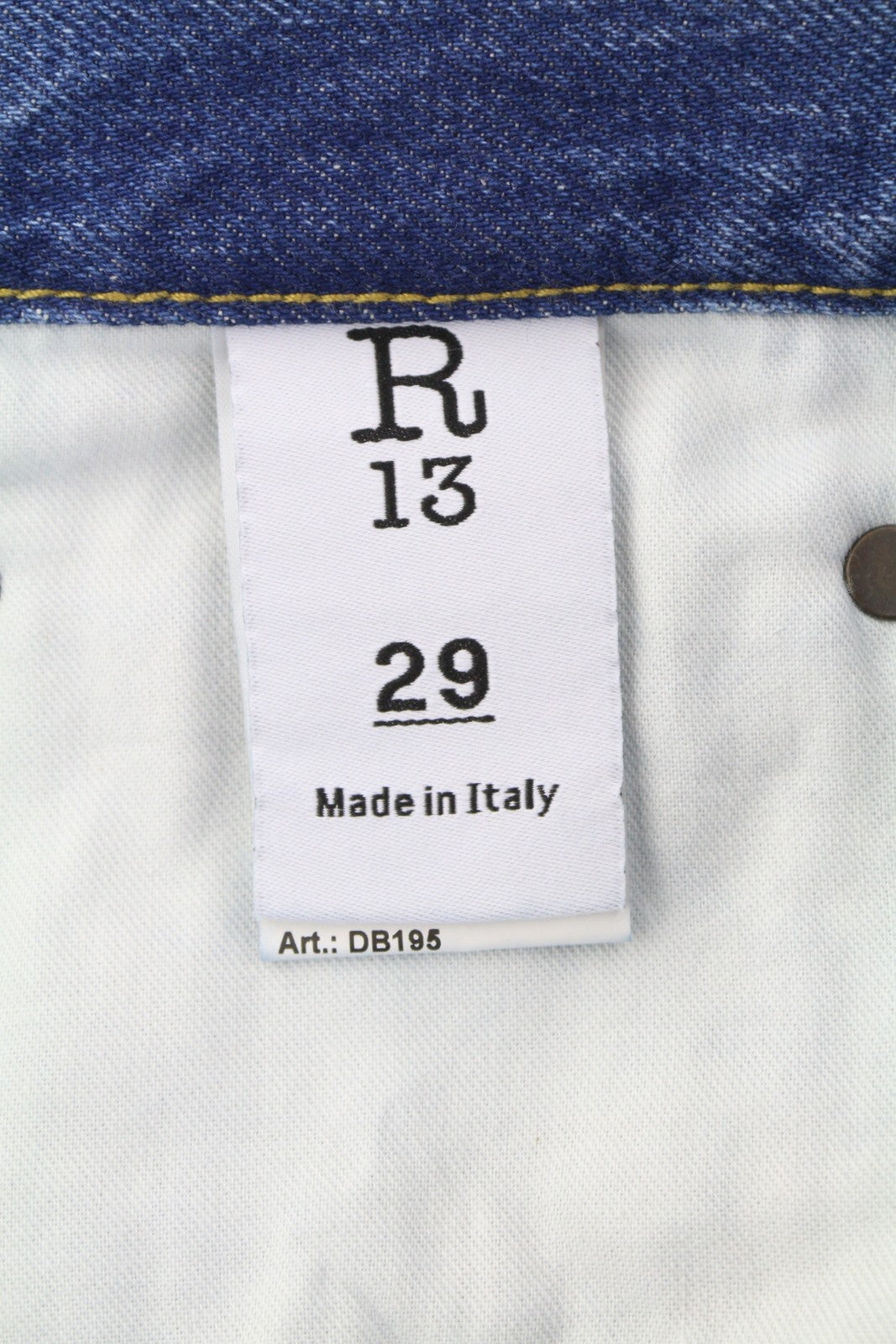 R13 Cuffed X-BF moteriški džinsai su rankogaliais, 29 Jasper Straight ūsai, išblukusi mėlyna spalva, užtrauktukas PF25 