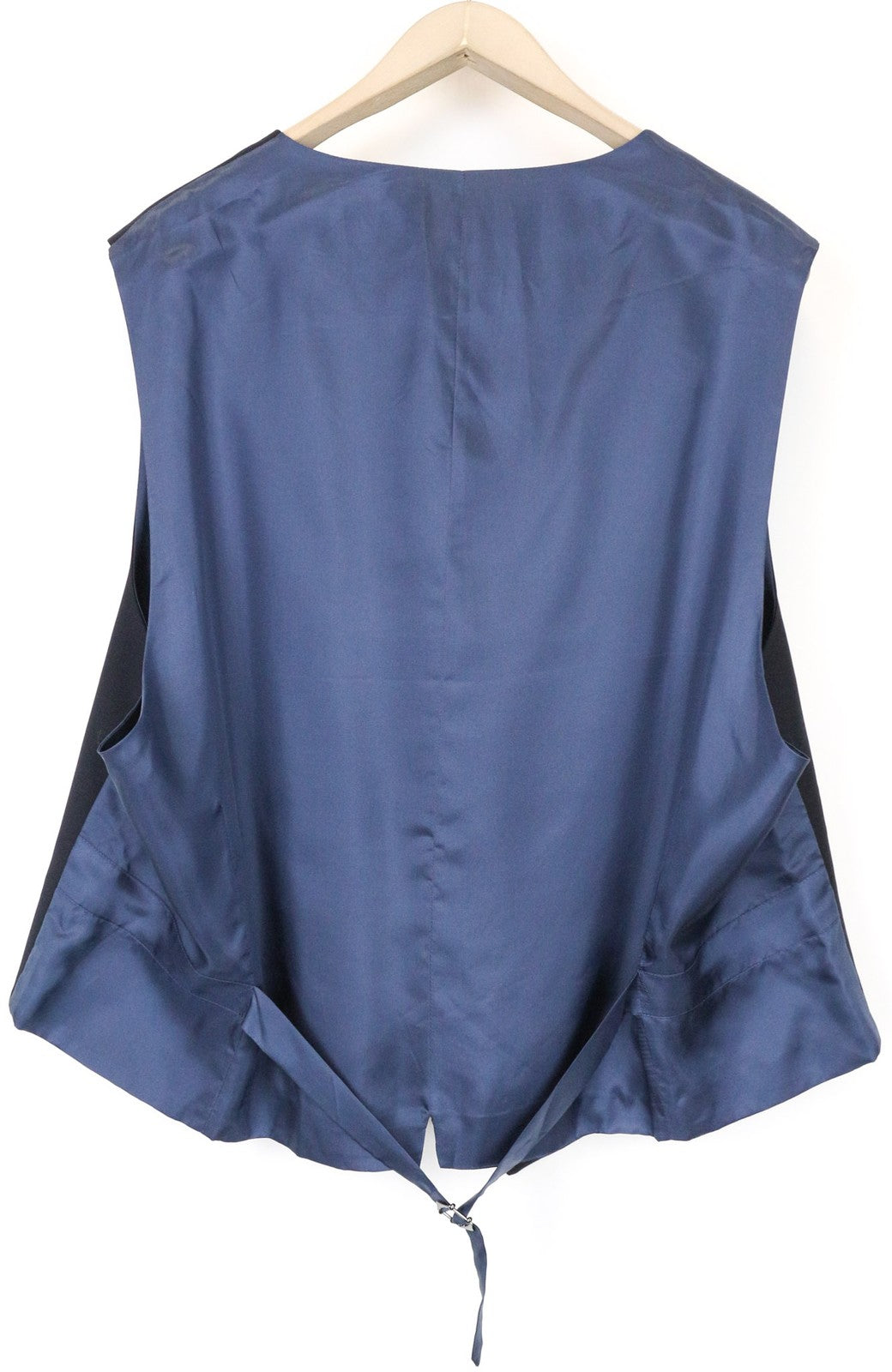 SUITSUPPLY Ferrara Men's Waistcoat UK56S Blue Wool V-Neck Single Breasted