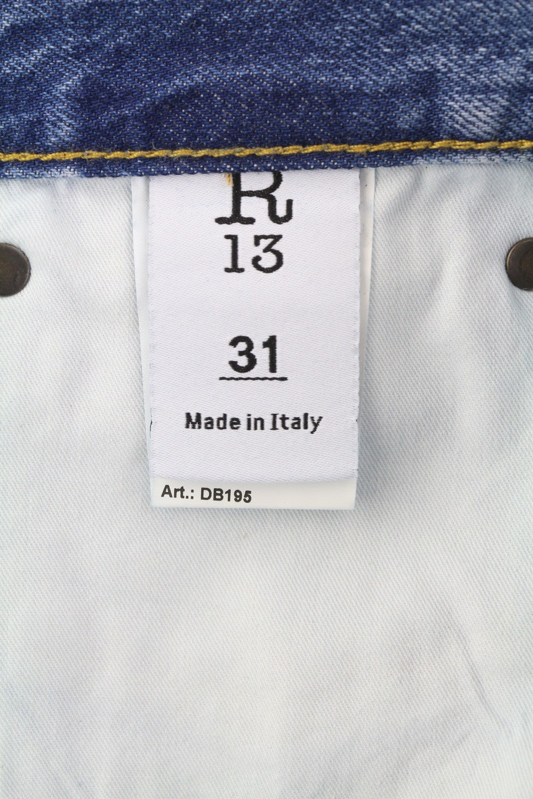 R13 Cuffed X-BF moteriški džinsai su rankogaliais, 31 Jasper tiesios kojos, ūsai, išblukusi mėlyna, užtrauktukas, FW25 