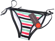 SWEATY BETTY Side Tie Women's Bikini Bottom S Stripes Low Rise Stretch Wear