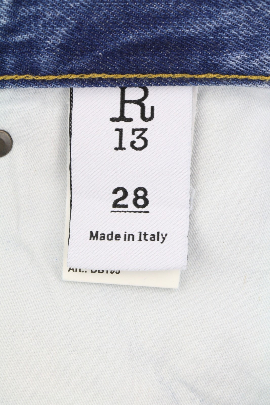 R13 Cuffed X-BF moteriški džinsai su rankogaliais, 28 Jasper Straight ūsai, išblukusi mėlyna spalva, užtrauktukas, FW25 