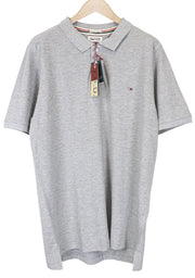TOMMY HILFIGER DENIM Men's Polo Shirt 2XL Grey Cotton Casual Short Sleeve