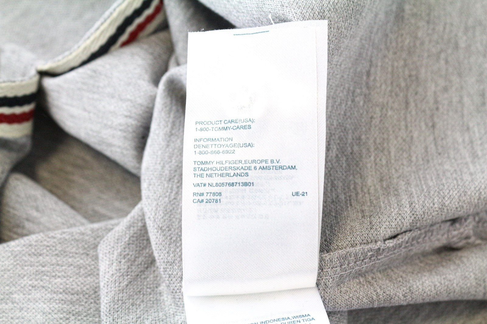 TOMMY HILFIGER DENIM Men's Polo Shirt 2XL Grey Cotton Casual Short Sleeve