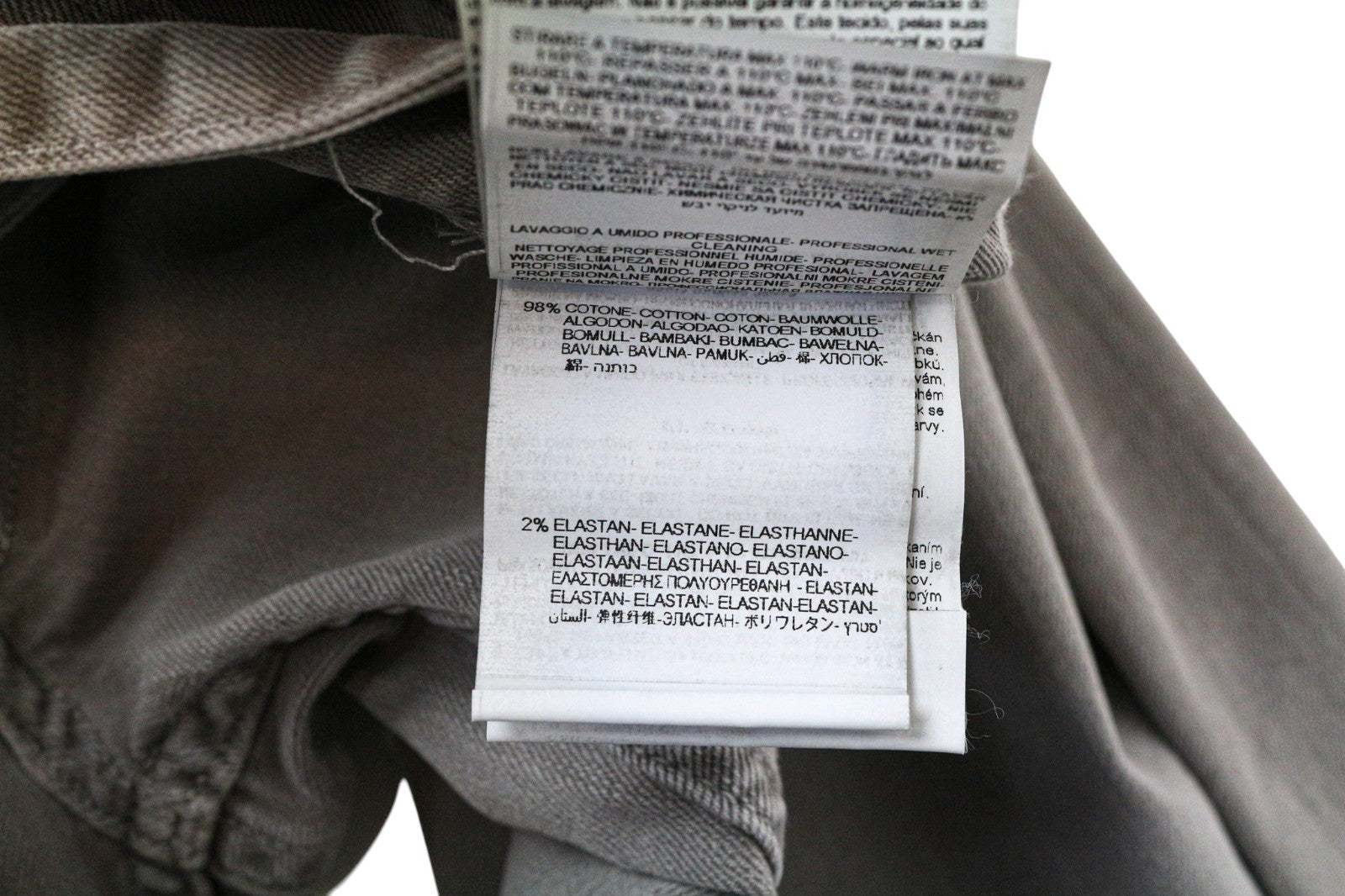 REPLAY Anbass Men's Jeans W38 L32 Grey Slim Stretch Washed Denim Casual Fit