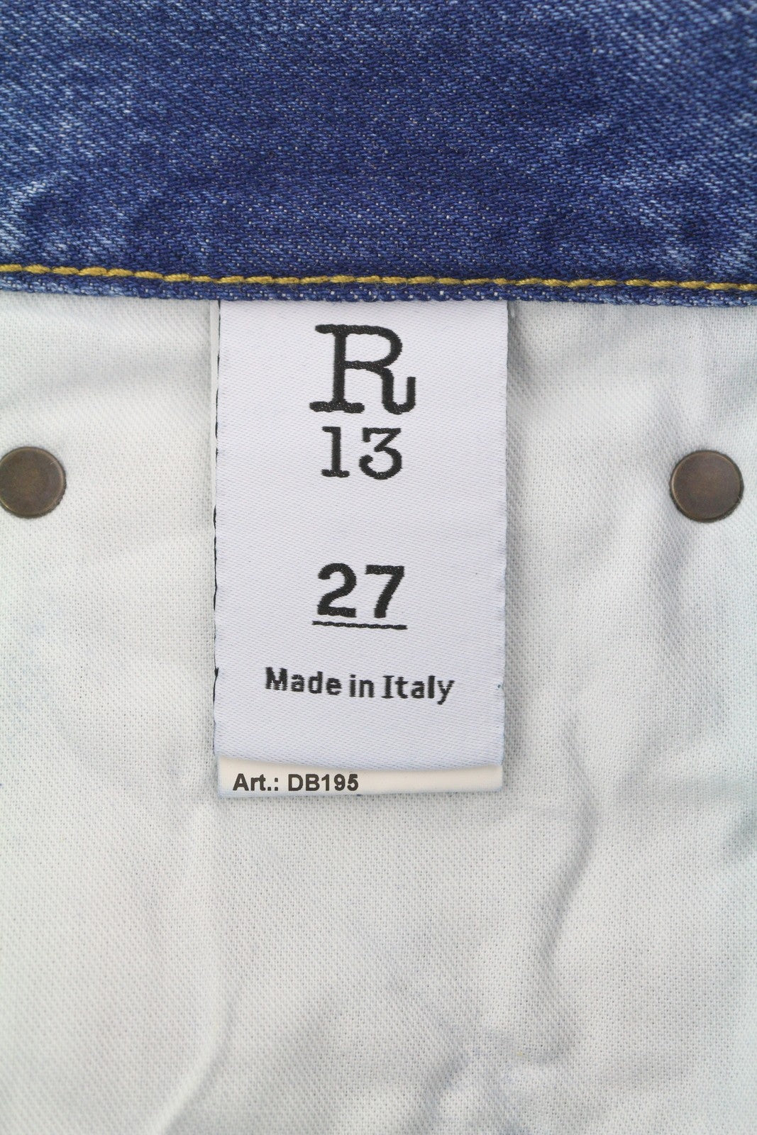 R13 Cuffed X-BF moteriški džinsai su rankogaliais 27 Jasper Straight Fit Ūsai Išblukusi mėlyna PF25 